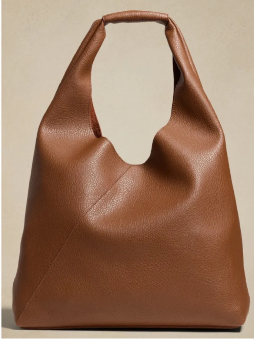 NWT Banana Republic Chestnut Brown Pebbled Vegan Leather Shoulder Bag